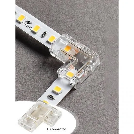 L Shape LED Strip Light Connector – 90 Degree Corner Joint – 2 Pin ...