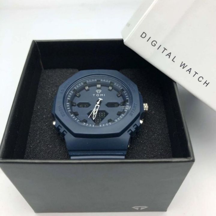TOMI T-217 Sports Watch For Men Dual Time Water Resistant Digital Analog Display
