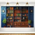 An antique bookshelf background polyester photography background prop, suitable for studio, home, wall and atmosphere decoration. 
