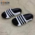 New Original Adidas Classic Black & White Triple-Line Slides – Trendy Casual Slip-On Sandals for Men & Women | Lightweight, Comfortable & Stylish Footwear. 