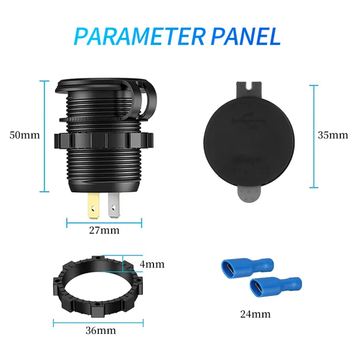 60W%20PD%20QC3.0%20Car%20Charger%20Socket%20with%20Voltage%20Meter%20Quick%20Charge%203.0%20Socket%20Power%20Outlet%20for%2012V/24V%20Motorcycle%20Truck%20Boat%20-%20Image%203