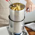 SUS304 stainless steel fryer with French fries and chicken wings, household small oil pot with filter screen, Tianfu Luo pot.
