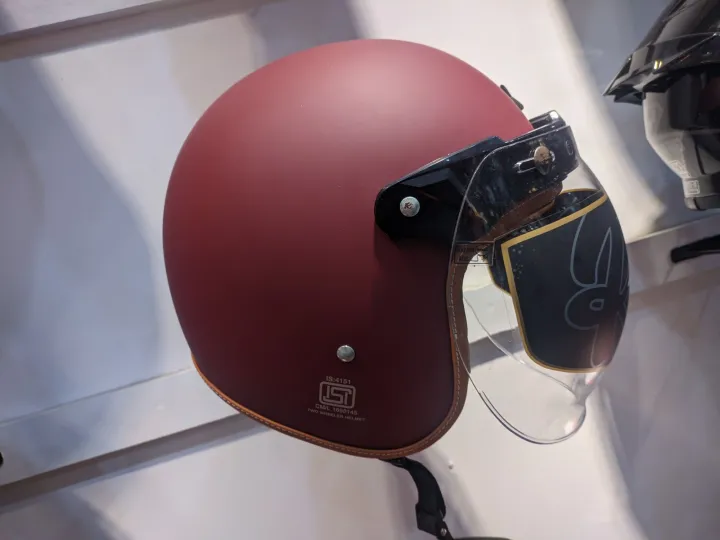 AXZOR%20JET%20MAT%20RED%20HALF%20Face%20Bike%20Helmet%20-%20Image%203