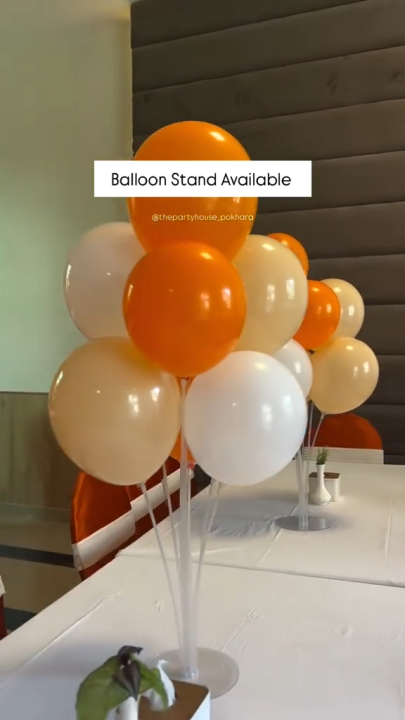 Balloonistics Table Desktop Balloon Holder with 7 Balloon Sticks, 7 Balloon Cups and 1 Balloon Base Stand Kit Set for Party Decorations