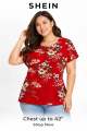 SHEIN Chiffon Floral Blouse for Women Plus Size 0XL (Chest Up to 42”) *Soft Lightweight Casual Summer Top *Elegant Loose Fit Ladies Shirt Authentic. 