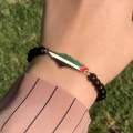 Palestine Beaded Bracelets Accessories Handmade Premium Quality Light Metallic Charm for Women Palestinian Flag. 