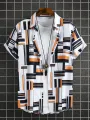 2024 Men's Fashion digital Printed short-sleeved Shirt Men's Hawaiian printed shirt. 