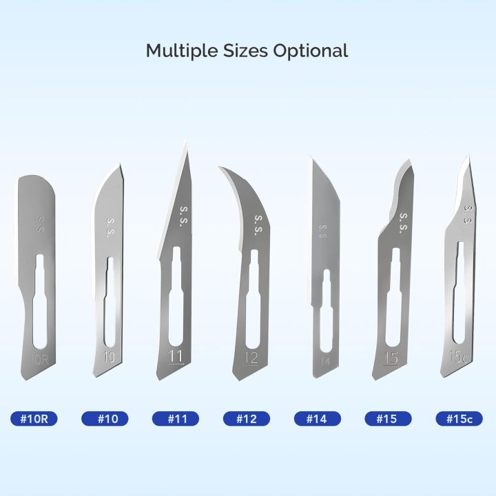 Disposable Surgical Scalpel Blades Sterile High Grade Carbon Steel 2.1% 10xx Individually Foil Wrapped by P&P MEDICAL SURGICAL