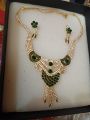 Stylish green cut stone jewelry set for weddings/ Eid imported from UAE. 