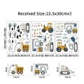 1PC Cartoon Excavator Crane Dump Truck Tree Wall Stickers for Waterproof PVC Kids Room Kindergarten Home Decoration. 