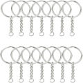 10/30/50pcs Open Metals Key Ring with Chain and Jump Rings Silver Color Metal Parts with Open Ring and Connector DIY Jewelry.