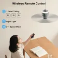 12000mAh Portable Ceiling Fans Outdoor Camping Fan Tent Air Circulator Cooler Rechargeable Electric Fan Remote Control LED Light.