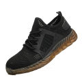 Men Steel Toe Safety Work Shoes Mesh Breathable Lightweight Comfortable Industrial Construction Shoes Puncture Proof Anti Slip.