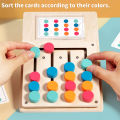 Montessori Wooden Color Matching Puzzles Logic Game - Early Education Busy Board Toy for Kids Baby Color Cognition Learning. 