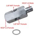1/8'' BSPT & 1/8'' NPT & M10 Stainless Steel Oil Pressure Sensor Connector Joint to NPT Tee Adapter Turbo Accessories Adapter. 