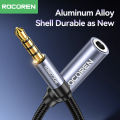 Rocoren AUX Cable 3.5mm Jack Male to Female Audio Extension Speaker Cable Converter for Phone Headphones Laptops Tablets Adapter.