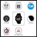 Genuine Brand Digital Men's Watch with World Time Alarm Stop Watch Timer Etc... 