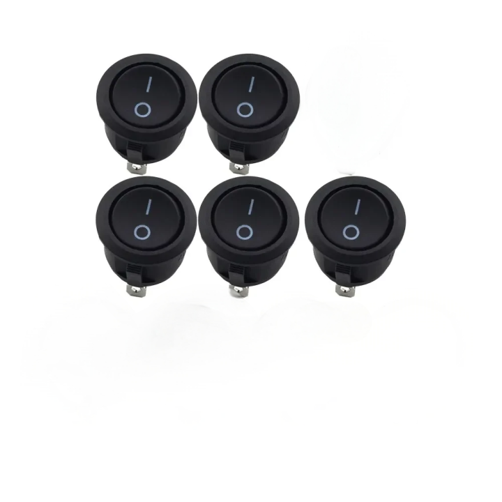 DaierTek 5PCS ON Off Round Rocker Switches SPST 20mm Mini 12 Volt DC ...