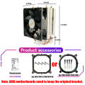 2 Heat Pipes CPU Air-cooled Cooler PC Processor Efficient Ventilador For Intel A 1155 1200 1700 2011 X79 X99 AMD AM4 AM3 AM5.