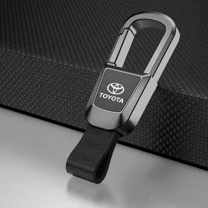 Leather Keychain Alloy Metal Keyring key with Toyota logo