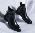 Black Classic Ankle Boot With Side Heavy Zip In Exceptional Quality. 