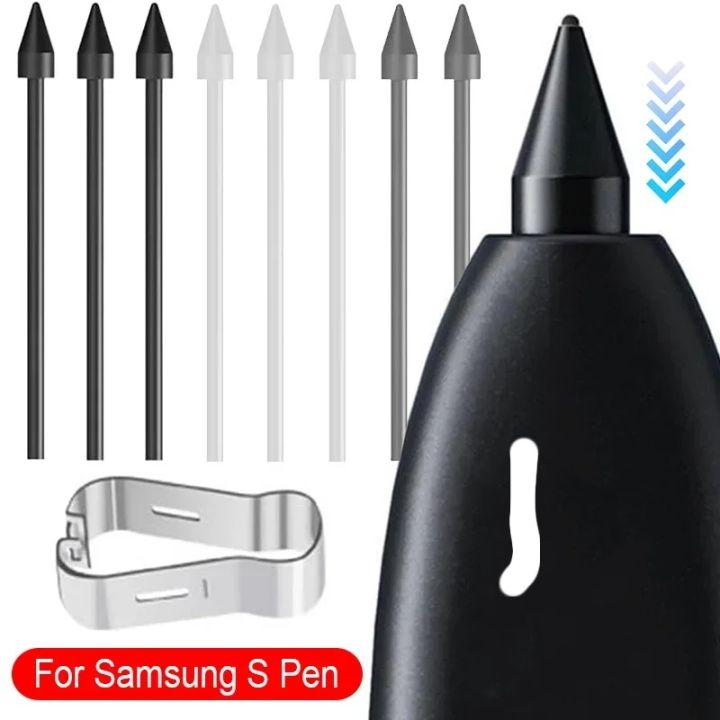 Touch Stylus S Pen Tips Replacement Nibs With Clip For Samsung Galaxy S24 S24Ultra Tab S9 S9U S9FE S Pencil Metal Spare Nib