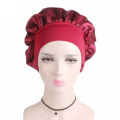 Solid Satin Bonnet Hair Styling Sleep Hat Wrap Shower Cap Hair Styling Tools.