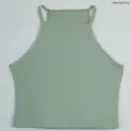 Halter Tight Top Trending Korean Tight Top Green And Blue Colour Casual Tees Unique Styling Crop Top Small Size Top. 