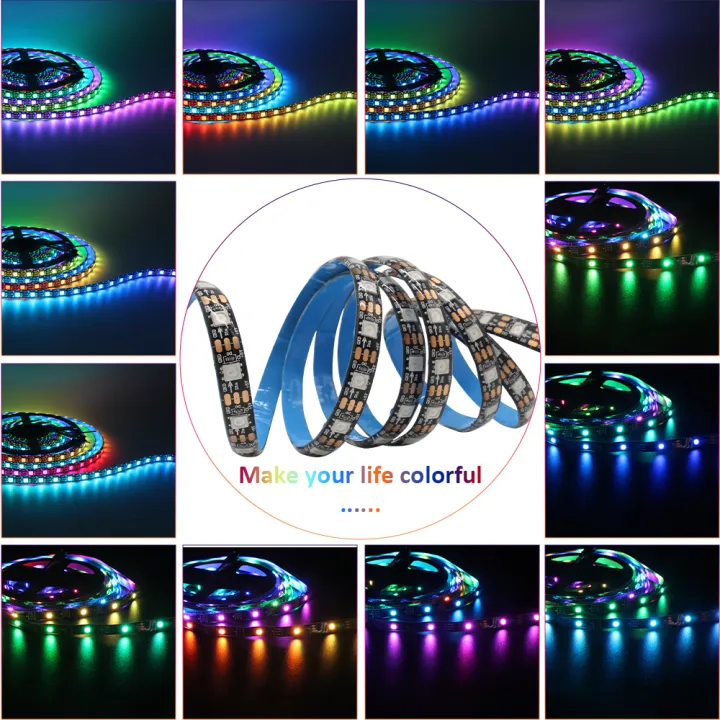 5050%20RGB%20LED%20Strip%20Addressable%20DC%205V%203pin%20WS2812B%20IC%2060%20LEDs/M%2030LEDs/M%20IP30%20IP65%20Lamp%20Waterproof%20Light%20Tape%20Chip%20LED%205M%20Digital%20-%20Image%207