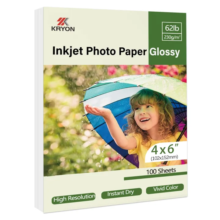 100 Sheets 4 x 6 Inch Glossy Photo Paper Heavyweight Double Sided High ...