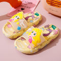 Girls Mermaid Slippers Soft Bottom Non-slip Home Indoor Sandals Slippers Middle and Big Children Cute Princess Bathroom Slippers.