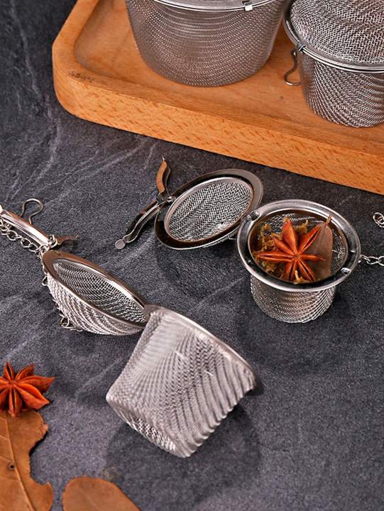 Tea%20Spice%20Strainer%20Seasoning%20Ball%20Mesh%20Herbal%20Ball%20Stainless%20Steel%20Teakettle%20Locking%20Tea%20Filter%20Reusable%20Diameter%204.5cm%20-%20Image%202