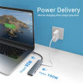 USB C Hub to 4K HDMI-compatible USB 3.0 2.0 Type C Charging SD TF Card Reader Dock for MacBook iPad Samsung S21 Dex TV Mouse. 