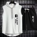 Men's track suit summer sportswear two-piece t-shirt shorts brand tracksuit jogging men's sports suit fitness clothes exercise. 