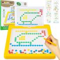 Magnetic drawing board toy for kids - Montessori Educational puzzle toy-doodle board with magnetic beads for boys & girls - size 9*7.5 inches. 