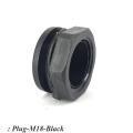 Plug-M18-Black St M18 black waterproof lock hole plug with rubber seal. 