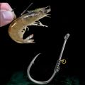 25pcs/Box Shrimp Back Hook Spring Live Shrimp Rigged Ready-Made Lure for Sea Bass and Rockfish Fishing, 1/0-5/0hook.
