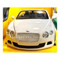 Bentley Continental GT Convertible White Licensed 1:12 Scale (14 in) High Density Plastic Body RC Car with Lights & Sound. 