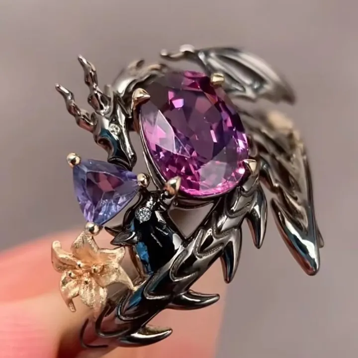 Game%20Love%20and%20Deepspace%20Sylus%20Cosplay%20Ring%20Adjustable%20Alloy%20Finger%20Rings%20Flower%20Decoration%20-%20Image%202