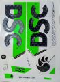 DSC 3D Split Embossed Cricket Bat Sticker 2023 New version Green Black Bat Look nice. 
