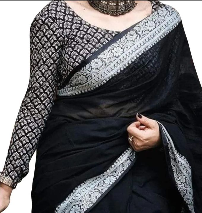 Exclusive%20and%20Trendy%20Design%20Black%20And%20Silver%20Flower%20Par%20Fashionable%20Tangail%20half%20silk%20Saree%20for%20Women%20-%20sari%20%7C%20%E0%A6%B6%E0%A6%BE%E0%A7%9C%E0%A6%BF%20%7C%20shari%20-%20Image%202