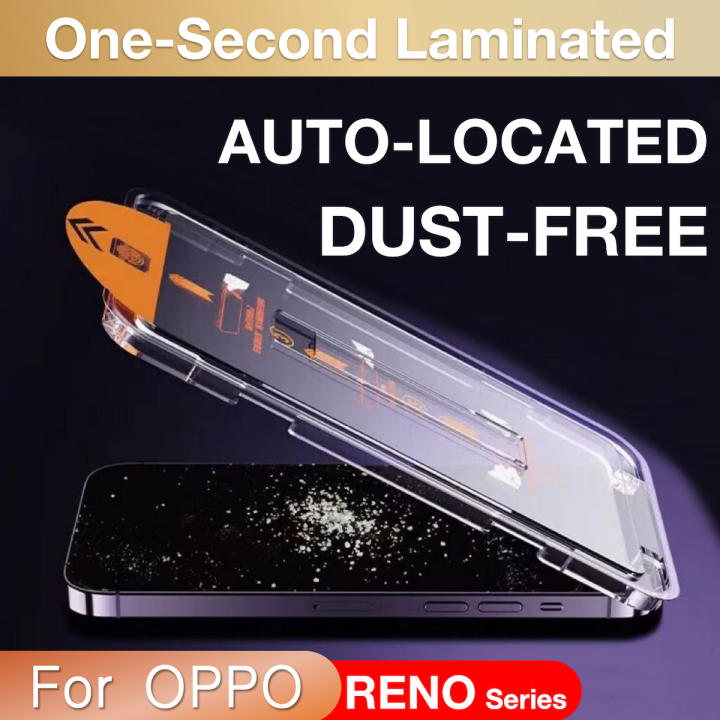 For OPPO Reno 8 8Z 7 6 5 4 3 2 Z LITE K F ACE SE  Pro Plus 5G Tempered Glass Screen Protector Easy Install Auto-Dust Removal Kit
