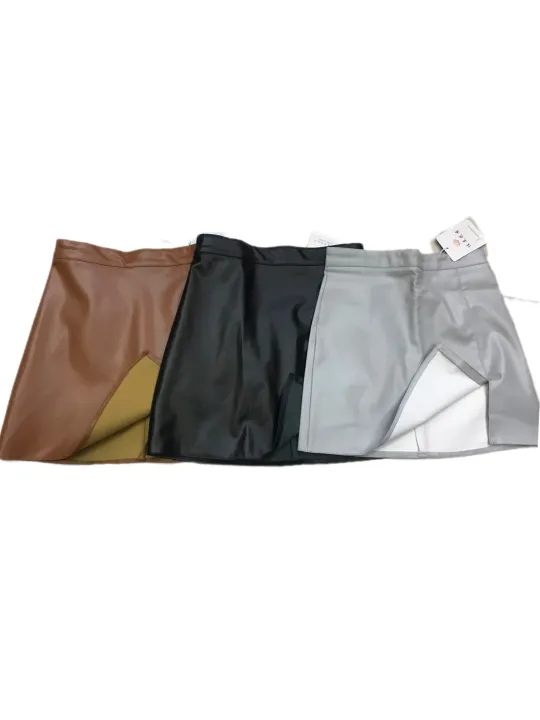 Synthetic%20Leather%20Skirt%20with%20Slit%20for%20Women%20-%20Image%206