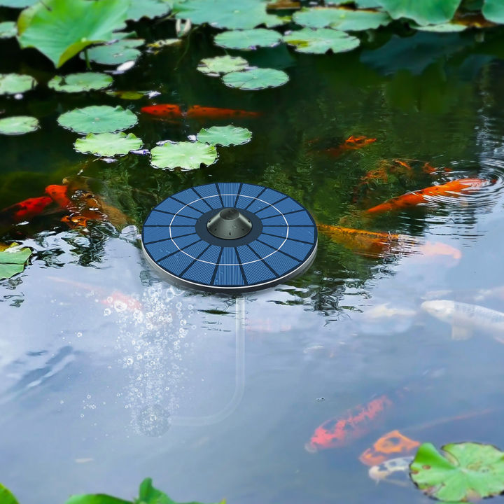 Solar Floating Pond Aerator Bubble Oxygenator with Air Hose and Bubble Stone Fish Tank Oxygenator for Garden Pond