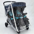 Twin Stroller Rain Cover Windshield Double Front Stroller Universal Rainproof Warm Cover Cart Raincoat Baby Stroller Accessories. 