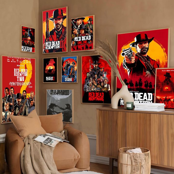 Red Dead Redemption 2 Wall Poster Prints Nordic Aesthetic Picture ...