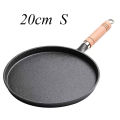 26cm Cast Iron Frying Pan Uncoated Non-stick Egg Pancake Pan Crepe Maker Steak Frying Pot Gas Induction Cooker Kitchen Cookware.