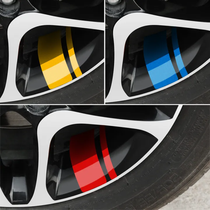 Wheel Sticker Click 6Pcs Car Sticker Reflective Car Wheel Rim Vinyl Warning Stickers Hash ...