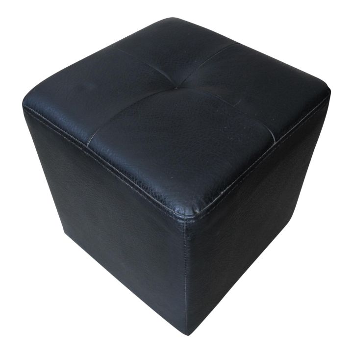 Square%20Shape%20Rexin%20Coated%20Puff%20Stool%20-%20Black%20-%20Image%202