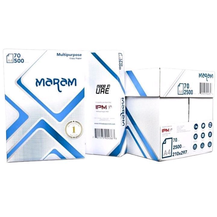 Maram A4 Size 70g Printer and Photocopier Paper - UAE Imported Quality - 1 Ream (500 Sheets)